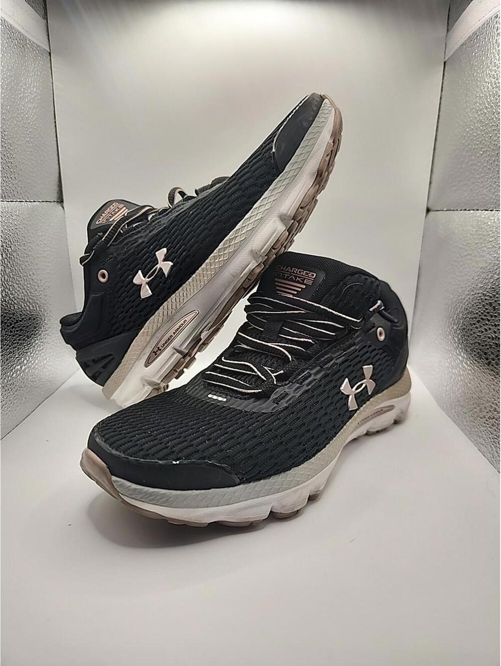 🔥Under Armour Womens Charged Intake 3 Black Running Shoes Sneakers Size 6🔥